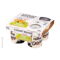 Yaourts Brassés x 4 - Kiwi Orange - Ferme Desiris